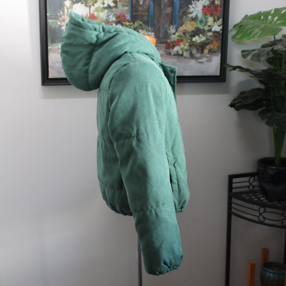 Shein Women's Green Zippered Coat Jacket - Size Medium View 3